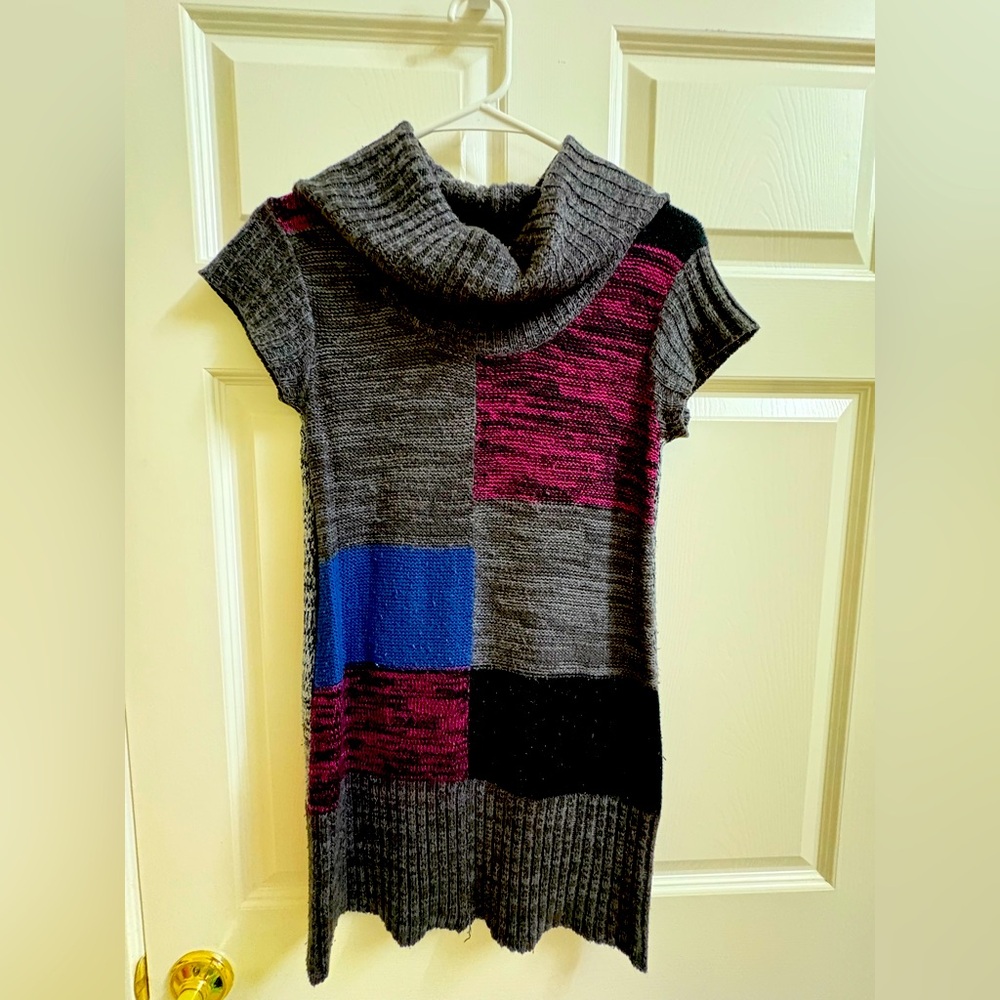 Mamia Multicolor Cowl Neck Sweater Dress